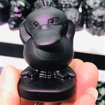 童の祈り(石の手彫り) Amazon.co.jp: 標本は治癒された天然黒曜石手彫りで、素敵な